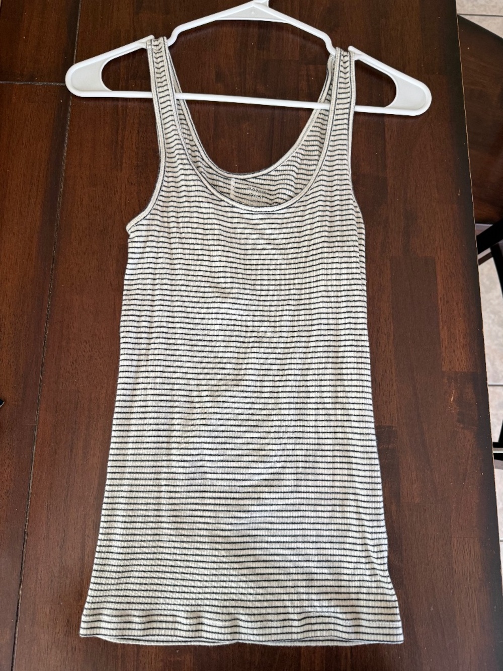 Old Navy white and black striped tank top